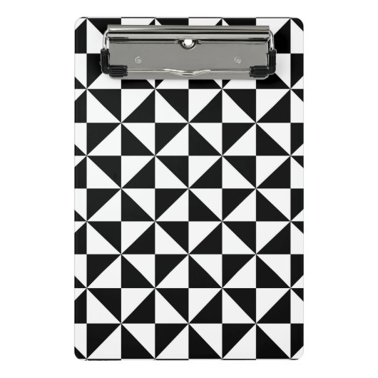 白黒三角形パターン ミニクリップボード (正面)