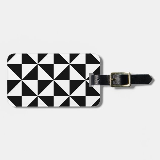 白黒三角形パターン ラゲッジタグ (正面横)