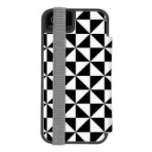 白黒三角形パターン INCIPIO iPhoneウォレットケース (フォリオ裏面)