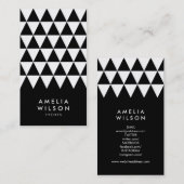 白黒三角形モダン幾何 名刺 (正面/裏面)