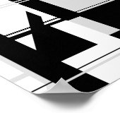 白黒三角形抽象芸術ラビリンスデザイン ポスター (角)