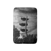 白黒三輪風呂マット バスマット (正面縦)