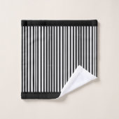 白黒不ストライプ整 バスタオルセット (ウォッシュタオル)