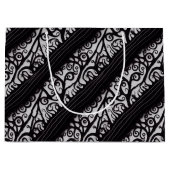 白黒不気味ゴシッククリスマス抱き枕 ラージペーパーバッグ (正面)