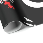 白黒不気味ハッピーハローウィン ラッピングペーパー (ロールコーナー)