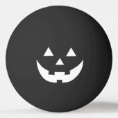 白黒不気味ハロウィーンのカボチャのちょうちんおかしなハロウィーン 卓球ボール (裏面)