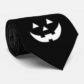 白黒不気味ハロウィーンのカボチャのちょうちん顔ハロウィーン ネクタイ (ロール)