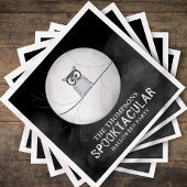 白黒不気味ハロウィーンカスタム スタンダードカクテルナプキン