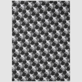 白黒不気味幽霊付きハロウィーン 薄葉紙