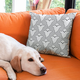 白黒不気味幽霊模様ハロウィン クッション