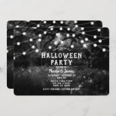 白黒不気味魅惑の森林灯 招待状 (正面/裏面)