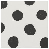 白黒不規則な点ブラシ円の繰り返し ファブリック (クローズアップ)