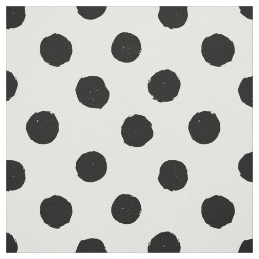 白黒不規則な点ブラシ円の繰り返し ファブリック (見本)