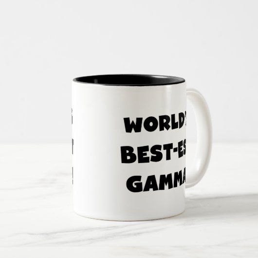 白黒世界のベスト米国東部標準時刻のガンマ ツートーンマグカップ (正面右)