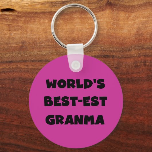 白黒世界のベスト米国東部標準時刻Granma キーホルダー (正面)