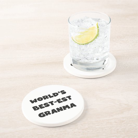 白黒世界のベスト米国東部標準時刻Granma コースター (側面)