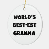 白黒世界のベスト米国東部標準時刻Granma セラミックオーナメント (左)