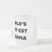 白黒世界のベスト米国東部標準時刻Granma フロストグラスマグカップ (正面左)