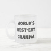 白黒世界のベスト米国東部標準時刻Granma フロストグラスマグカップ (左)