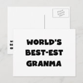 白黒世界のベスト米国東部標準時刻Granma ポストカード (正面/裏面)