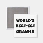 白黒世界のベスト米国東部標準時刻Granma マグネット (正面/裏面)