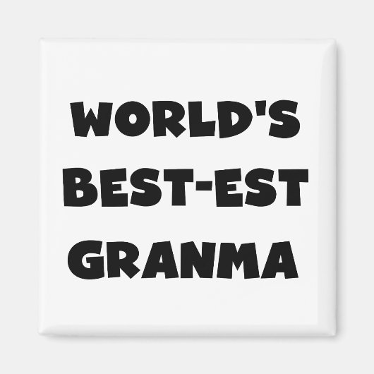 白黒世界のベスト米国東部標準時刻Granma マグネット (正面)