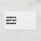 白黒世界のベスト米国東部標準時刻Granma 名刺 (裏面)