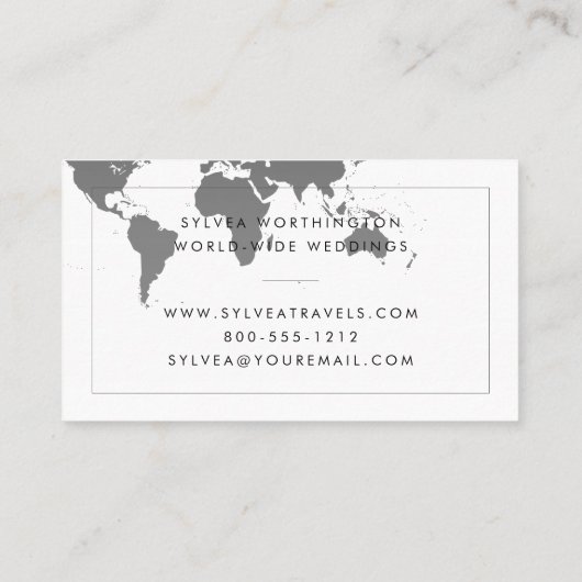 白黒世界地図旅行業 名刺 (裏面)