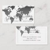白黒世界地図旅行業 名刺 (正面/裏面)