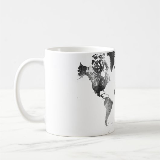 白黒世界地図 コーヒーマグカップ (左)