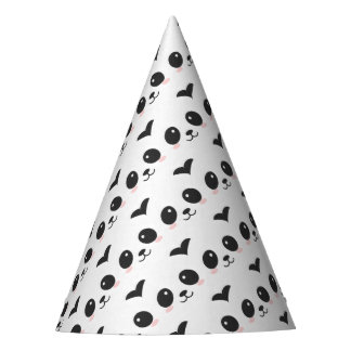 白黒中国のなパンダくまのピンク パーティーハット