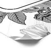 白黒中国のの結婚座席表 ポスター (角)