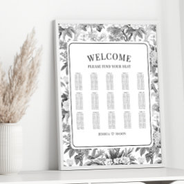 白黒中国のの結婚座席表 ポスター