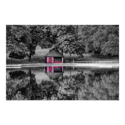 白黒中央公園風景写真 フォトプリント (正面)