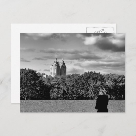 白黒中央公園風景写真 ポストカード (正面/裏面)