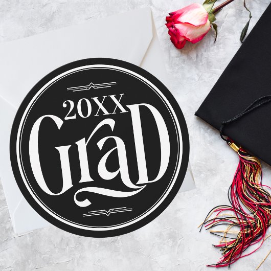 白黒丸の卒業写真招待状 案内状