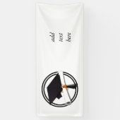 白黒丸の目盛りキャップ 横断幕 (縦)