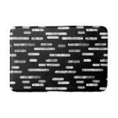 白黒丸め線パターン バスマット (正面)