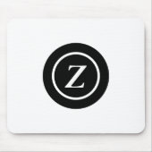 白黒丸カスタムイニシャル マウスパッド (正面)