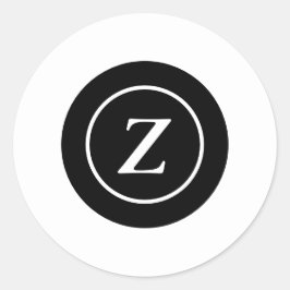 白黒丸カスタムイニシャル ラウンドシール