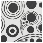 白黒丸ドットペイズリースタイルパターン ファブリック (クローズアップ)