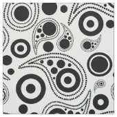 白黒丸ドットペイズリースタイルパターン ファブリック (見本)