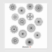 白黒丸フラワージオメトリック シール (シート)