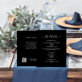 白黒予算ウェディングプログラム詳細QRコード チラシ