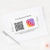 白黒事業名qrコードインスタグラム 長方形シール (封筒)
