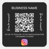 白黒事業名qrコードインスタンス スクエアシール (正面)