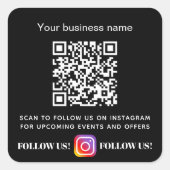 白黒事業名qrコードインスタンス スクエアシール (正面)