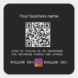 白黒事業名qrコードインスタンス スクエアシール
