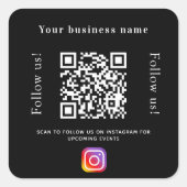 白黒事業名qrコードインスタンス スクエアシール (正面)