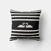 白黒二羽の白黒二羽ストライプの クッション (裏面)
